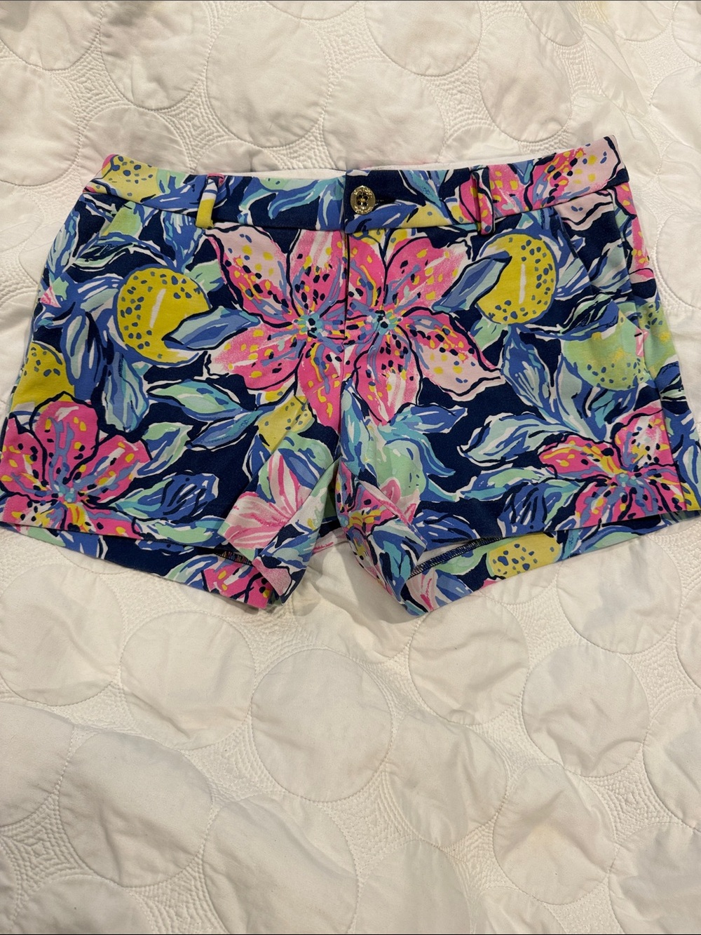 Lilly Pulitzer Callahan Knit Shorts Make Lemonade size 10